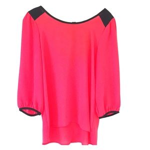 B Sharp Red Tie-Back Blouse